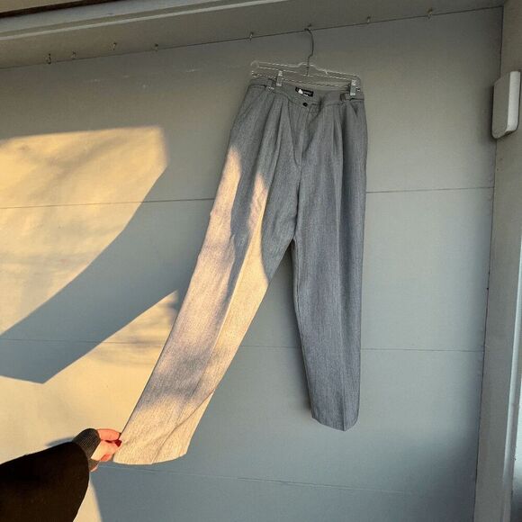 VTG Counterparts Gray Adjustable Waist Pleated Trousers Union Made - Picture 7 of 16